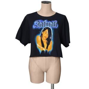 AALIYAH Music Face Cut Off Shirt Top T-Shirt M/L